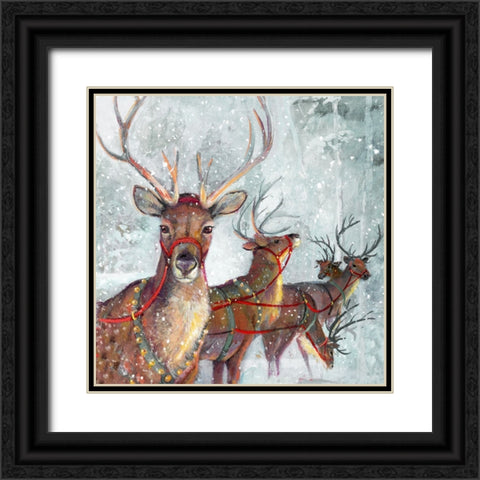 Woodland Friends Black Ornate Wood Framed Art Print with Double Matting by Manning, Ruane