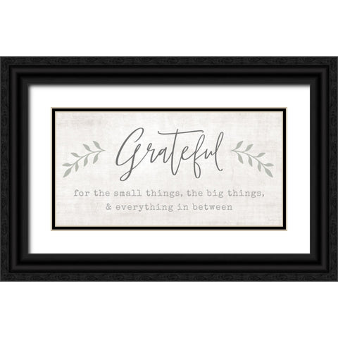 Grateful for Everything Black Ornate Wood Framed Art Print with Double Matting by Carpentieri, Natalie
