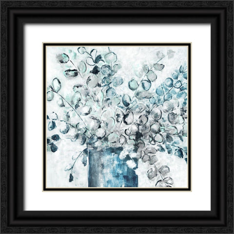 Indigo Eucalyptus Black Ornate Wood Framed Art Print with Double Matting by Craven, Katrina