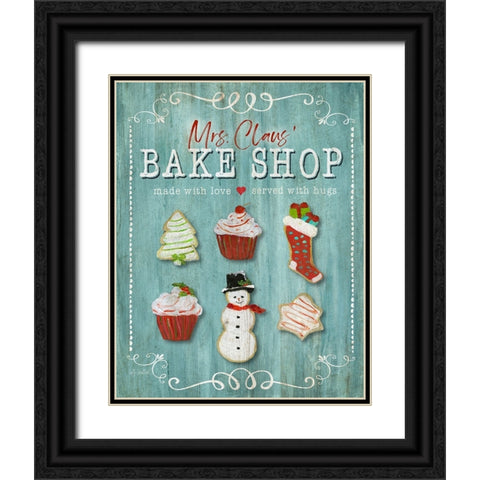 Mrs. Claus Bake Shop Black Ornate Wood Framed Art Print with Double Matting by Swatland, Sally