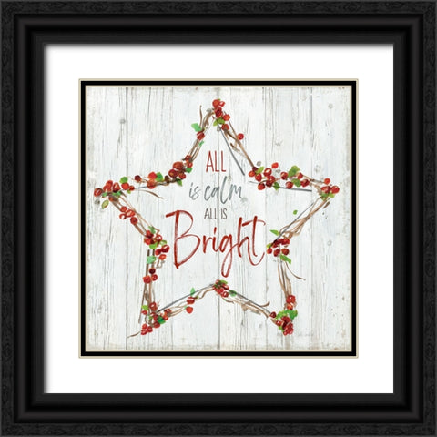 Bright Star Wreath Black Ornate Wood Framed Art Print with Double Matting by Swatland, Sally