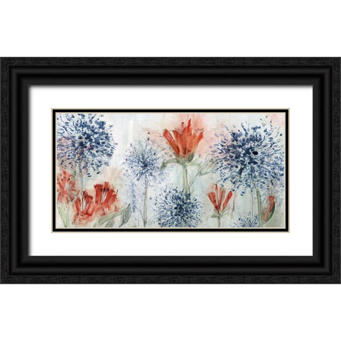 Tiger Lily Field Black Ornate Wood Framed Art Print with Double Matting by Jill, Susan