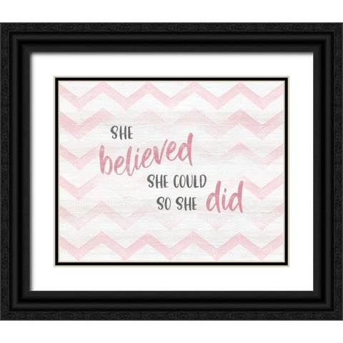Believed She Could Black Ornate Wood Framed Art Print with Double Matting by Carpentieri, Natalie