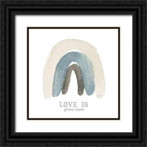 Love Rainbow Black Ornate Wood Framed Art Print with Double Matting by Gunn, Kourtni