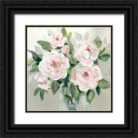 Pale Pink Blossoms Black Ornate Wood Framed Art Print with Double Matting by Swatland, Sally