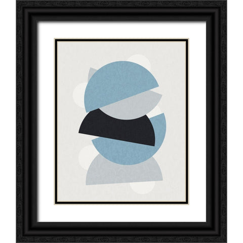 Shapely Blues I Black Ornate Wood Framed Art Print with Double Matting by Santiago, Daniela