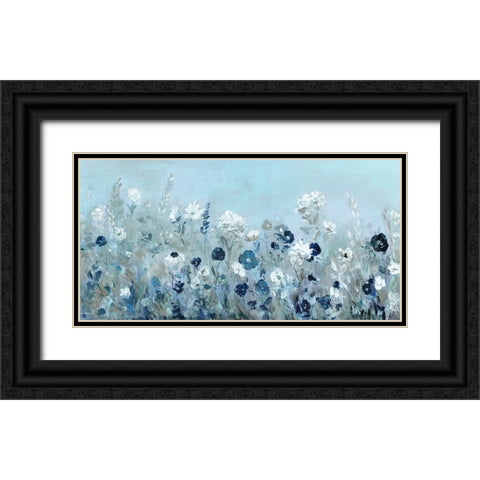 Teal Light Garden Black Ornate Wood Framed Art Print with Double Matting by Swatland, Sally