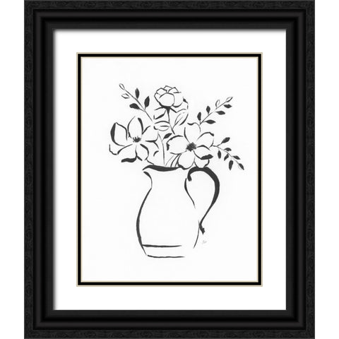 Sketchy Bouquet II Black Ornate Wood Framed Art Print with Double Matting by Nan