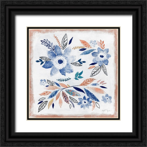 La Fleur I Black Ornate Wood Framed Art Print with Double Matting by Tava Studios