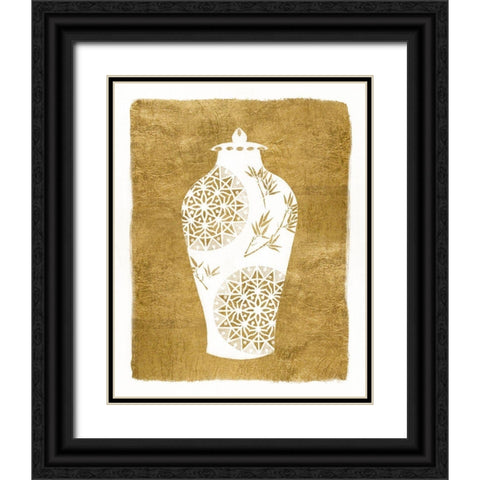 Golden Urn II Black Ornate Wood Framed Art Print with Double Matting by Tava Studios