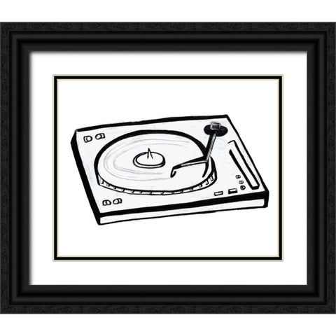 Vinyl Sketch Black Ornate Wood Framed Art Print with Double Matting by Tava, Alexandria