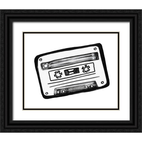 Cassette Sketch Black Ornate Wood Framed Art Print with Double Matting by Tava, Alexandria