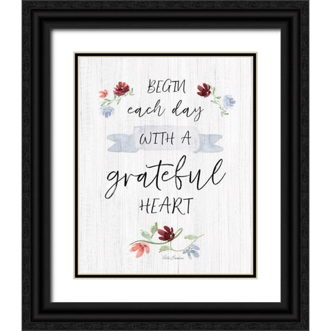 Grateful Heart Black Ornate Wood Framed Art Print with Double Matting by Brockmon, Kristen