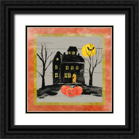 Haunted House Black Ornate Wood Framed Art Print with Double Matting by Nan
