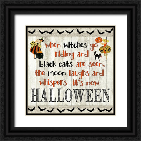 Halloween Poem Black Ornate Wood Framed Art Print with Double Matting by Finn, Livi
