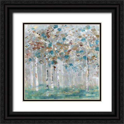 Teal Forest I Black Ornate Wood Framed Art Print with Double Matting by Swatland, Sally