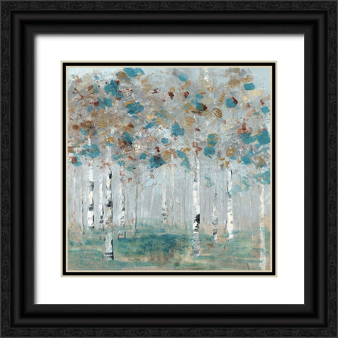 Teal Forest II Black Ornate Wood Framed Art Print with Double Matting by Swatland, Sally