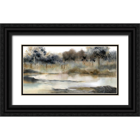 Serene River Black Ornate Wood Framed Art Print with Double Matting by Robinson, Carol