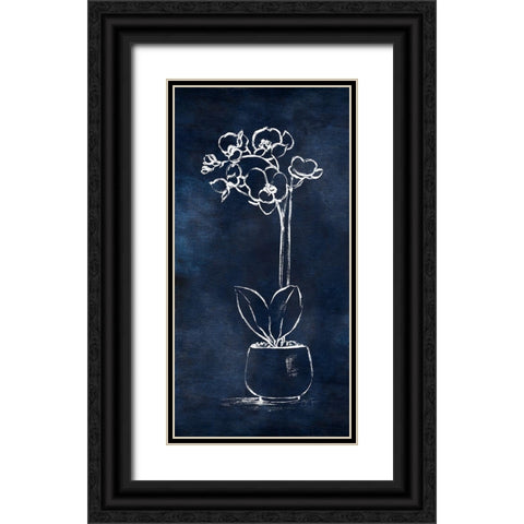 Indigo Orchid II Black Ornate Wood Framed Art Print with Double Matting by Tava Studios