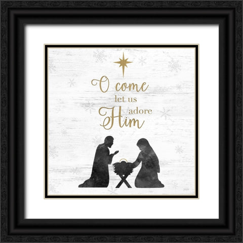 Adore Him Black Ornate Wood Framed Art Print with Double Matting by Carpentieri, Natalie