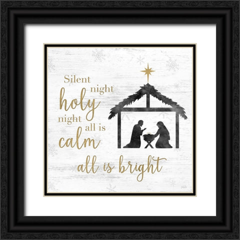 Silent Night Black Ornate Wood Framed Art Print with Double Matting by Carpentieri, Natalie