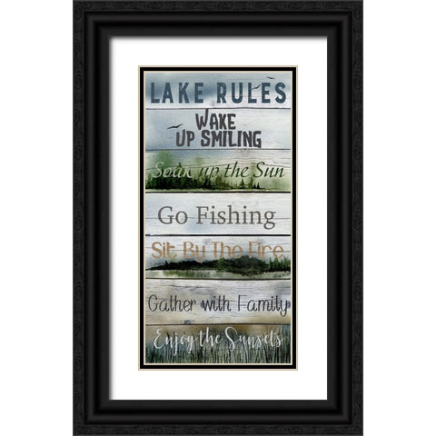 Foggy Lake Rules Black Ornate Wood Framed Art Print with Double Matting by Gunn, Kourtni