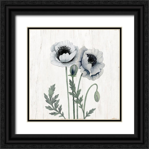 Poppies I Black Ornate Wood Framed Art Print with Double Matting by Gunn, Kourtni