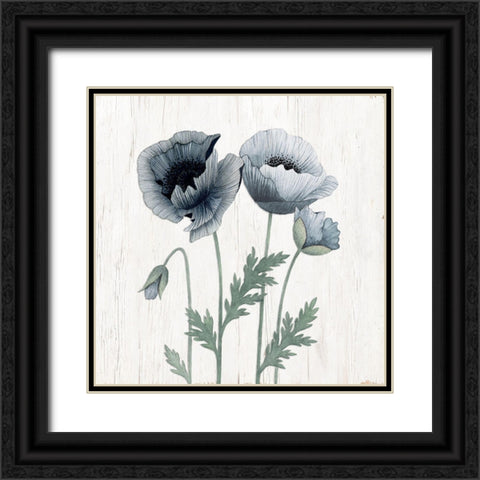Poppies II Black Ornate Wood Framed Art Print with Double Matting by Gunn, Kourtni