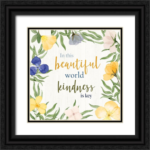 Kindness is Key Black Ornate Wood Framed Art Print with Double Matting by Gunn, Kourtni