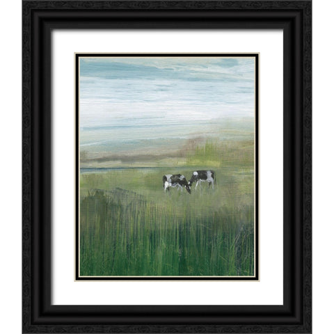 Out to Pasture I Black Ornate Wood Framed Art Print with Double Matting by Jill, Susan