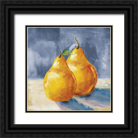 Fresh Pears Black Ornate Wood Framed Art Print with Double Matting by Robinson, Carol