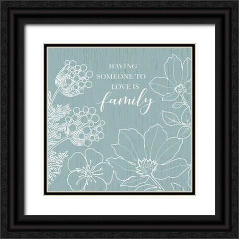 Family Floral Sketch Black Ornate Wood Framed Art Print with Double Matting by Knutsen, Conrad