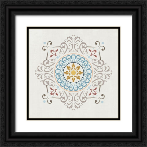 Soft Mandala Burst II Black Ornate Wood Framed Art Print with Double Matting by Knutsen, Conrad