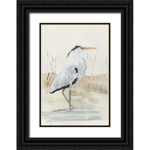 Heron I Black Ornate Wood Framed Art Print with Double Matting by Swatland, Sally