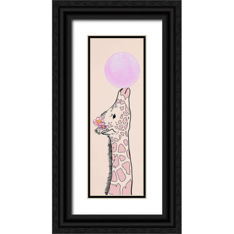 Bubblegum Giraffe I Black Ornate Wood Framed Art Print with Double Matting by Santiago, Daniela