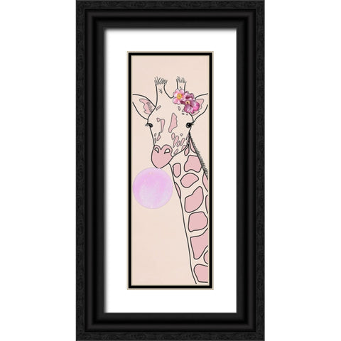 Bubblegum Giraffe II Black Ornate Wood Framed Art Print with Double Matting by Santiago, Daniela