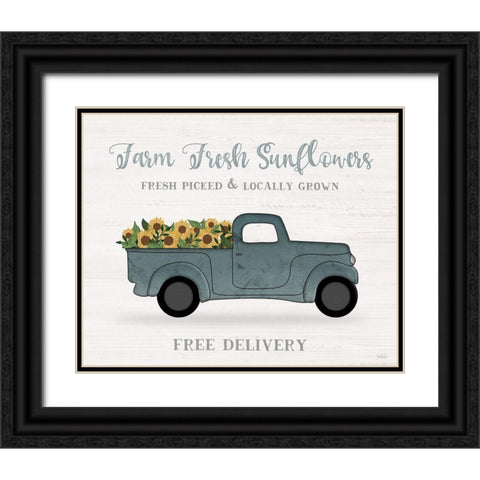Farmers Market Truck Black Ornate Wood Framed Art Print with Double Matting by Carpentieri, Natalie