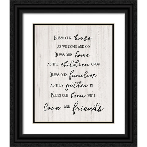 Love And Friends Black Ornate Wood Framed Art Print with Double Matting by CAD Designs