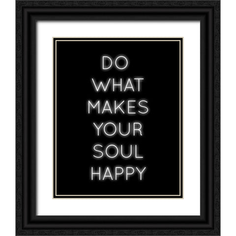 Soul Happy Black Ornate Wood Framed Art Print with Double Matting by CAD Designs
