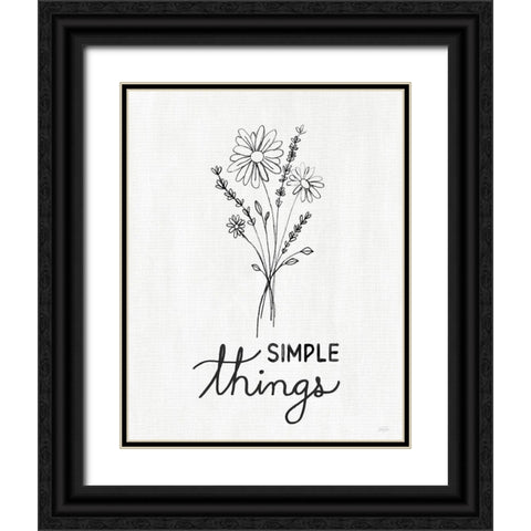 Simple Things Sketch Black Ornate Wood Framed Art Print with Double Matting by Carpentieri, Natalie