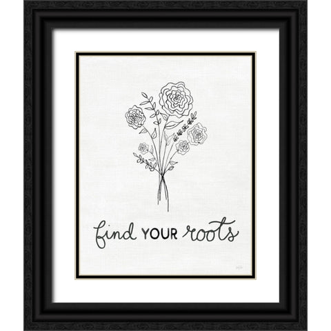 Find Your Roots Sketch Black Ornate Wood Framed Art Print with Double Matting by Carpentieri, Natalie