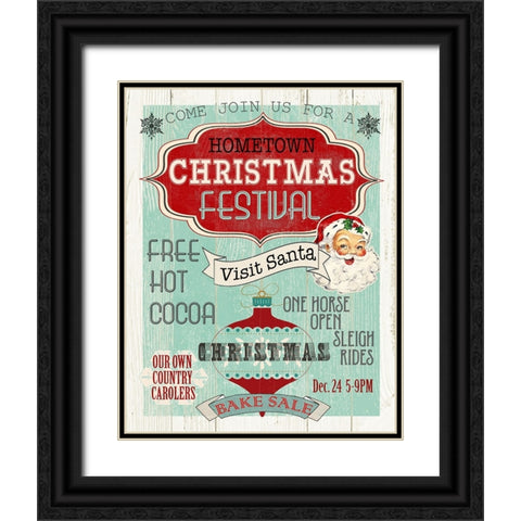 Bright Christmas Festival Black Ornate Wood Framed Art Print with Double Matting by Robinson, Carol