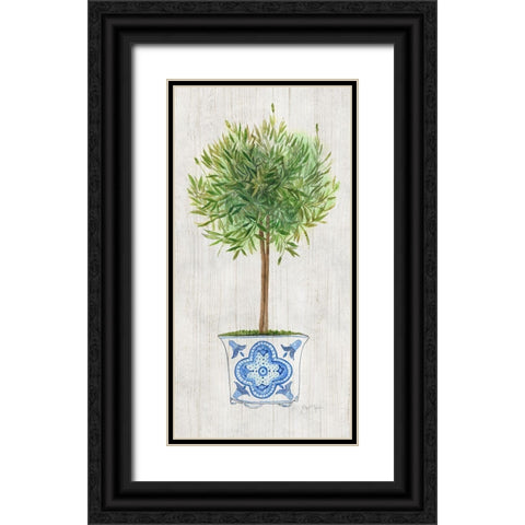 Rosemary Topiary Black Ornate Wood Framed Art Print with Double Matting by Tava Studios