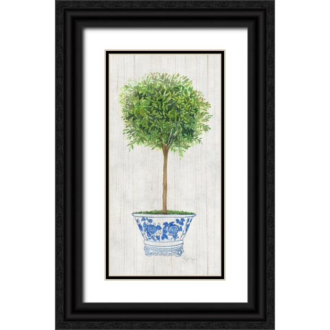 Thyme Topiary Black Ornate Wood Framed Art Print with Double Matting by Tava Studios