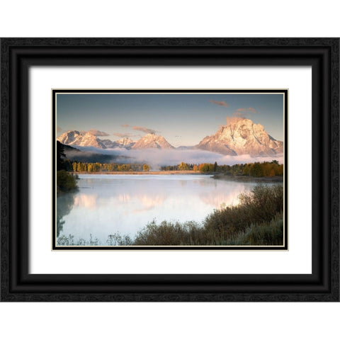 Snake River Fog Black Ornate Wood Framed Art Print with Double Matting by Delimont, Danita