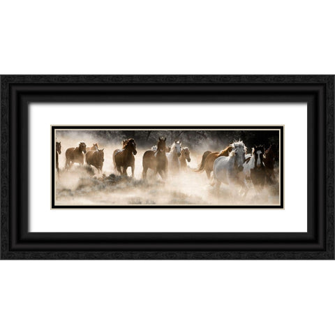 Kicking Up Dust Black Ornate Wood Framed Art Print with Double Matting by Delimont, Danita
