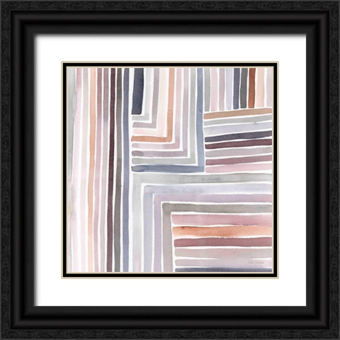 Abstract Line II Black Ornate Wood Framed Art Print with Double Matting by Brockmon, Kristen