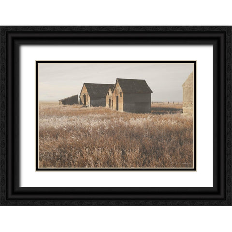 The Old Farm Black Ornate Wood Framed Art Print with Double Matting by Robinson, Carol