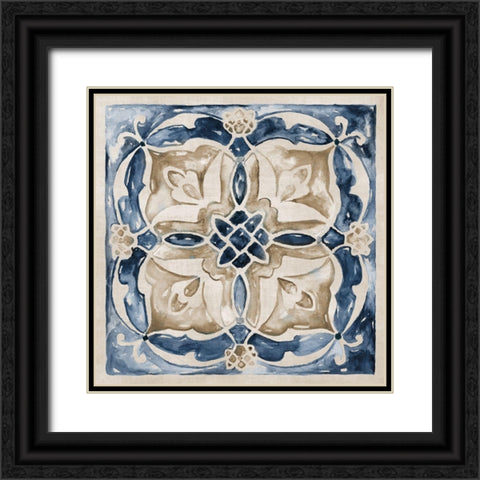 Moroccan Tile III Black Ornate Wood Framed Art Print with Double Matting by Nan