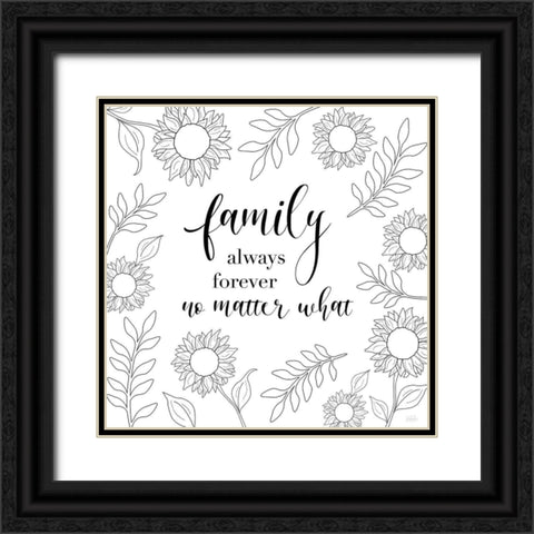 Family Always Forever Black Ornate Wood Framed Art Print with Double Matting by Carpentieri, Natalie